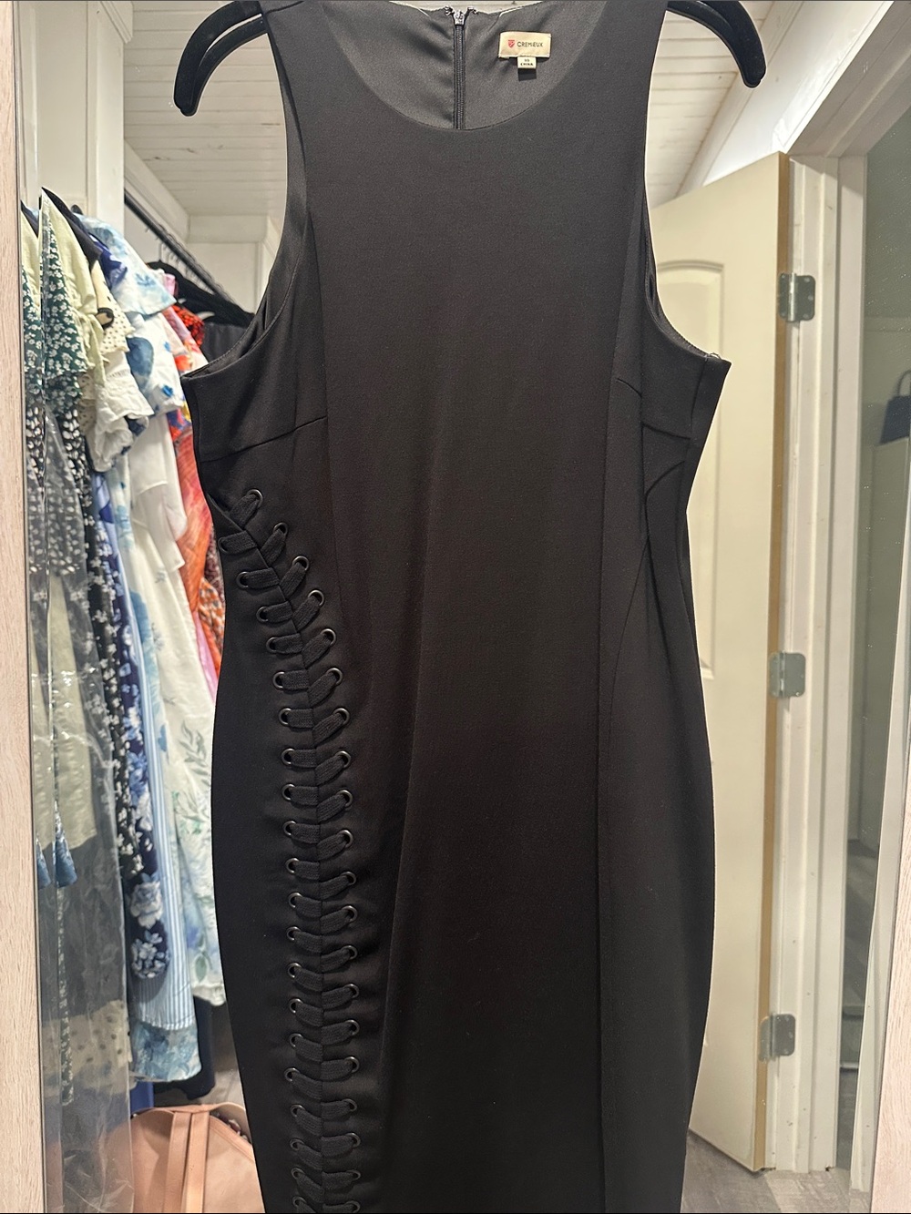 Daniel Cremieux Black Lace-Up Sleeveless Mini Dress